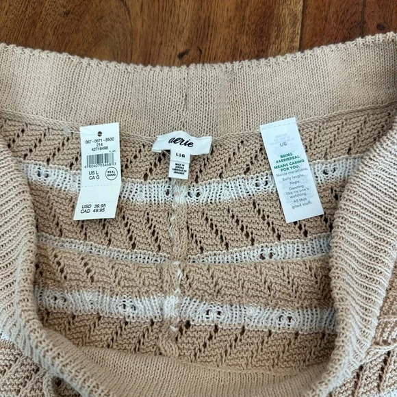 ☀️ New! AERIE Sweater Knit Striped Short - Picture 11 of 12